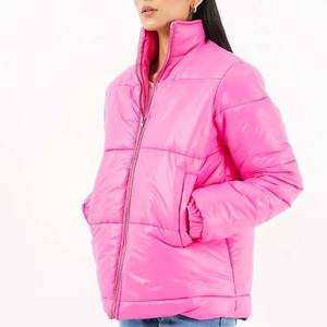 Chaqueta Acolchada de Lona Ecológica, Transpirable e Impermeable para Mujer, con Capucha, para Otoño e Invierno, Color Rosa - Product Image 3