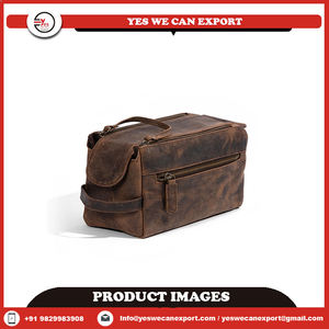 Fabricant direct en cuir de qualité supérieure pour hommes pour trousse de toilette fermeture à glissière rasage Dopp Kit organisateur en vente prix bon marché - Product Image 4