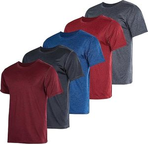 Camiseta personalizada de manga corta para hombre, Camiseta con cuello redondo de secado activo, Camiseta deportiva para correr y gimnasio para hombre - Product Image 2