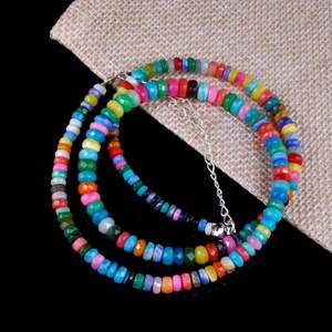 Multicolor Ethiopian <b>Opal</b> <b>Necklace</b> Disco <b>Opal</b> 4-6 mm Fashion Body Jewelry - Product Image 1