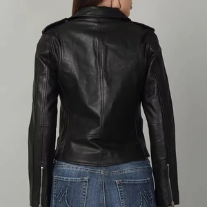 Novedades, Chaqueta de Motociclista de Cuero para Mujer, Corte Ajustado, Color Marrón, Chaqueta de Cuero PU para Motociclista - Product Image 4