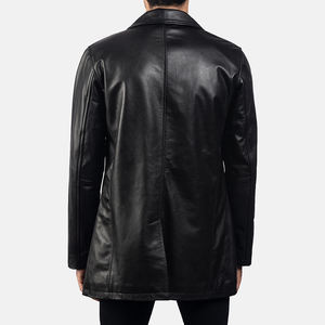 Veste en cuir de vêtements pour hommes, veste en cuir nouvelle mode, veste en cuir coupe-vent pour hommes, vente en ligne - Product Image 3