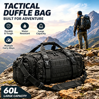 Sac de voyage tactique 60L en Oxford 600D grande capacité, sac de sport MOLLE étanche pour activités de plein air, sac à bandoulière OEM