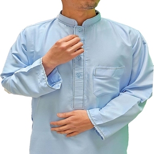 Fabricación de algodón de alta calidad musulmán manga larga hombres Shalwar Kameez precio al por mayor transpirable nueva moda logotipo personalizado sólido - Product Image 5