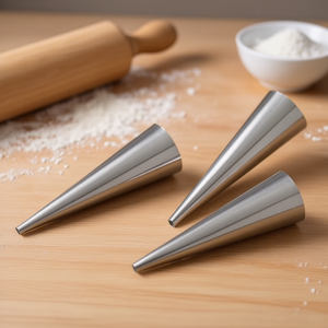 Juego de 3 Moldes de Acero Inoxidable Pedrini Cannoncini Mignon 0093, Herramientas para Hornear y Repostería, 2.5x8.5cm - Product Image 3