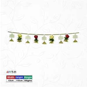 Guirnalda Floral Artificial de Tela Tejida Premium con Campanas Doradas y Flores Mixtas para Decoración de Bodas y Baby Showers - Product Image 1