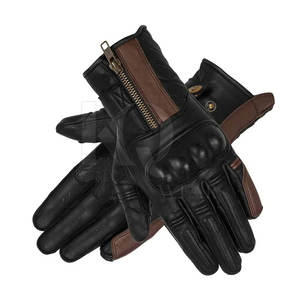 Gants de course d'hiver en cuir pour hommes, coupe-vent, pour le sport, avec protection douce de la paume et sangle de poignet réglable - Product Image 1