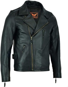 Motorcycle Genuine Leather <b>Jacket</b>-Hand-picked Genuine Top-Grain Cowhide Leather <b>Biker</b> <b>Jacket</b> for Men Waterproof Breathable - Product Image 5
