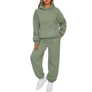 Nuevo estilo, chándal sólido con capucha para mujer, forro polar de ajuste Regular, secado rápido, transpirable, 100% algodón, gimnasio, ropa de Fitness, fábrica - Product Image 1
