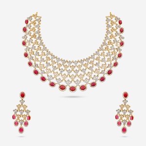 Zircon Necklace 188809 Elegant <b>Wedding</b> <b>Accessory</b> with Dazzling Zircon Stones - Product Image 1