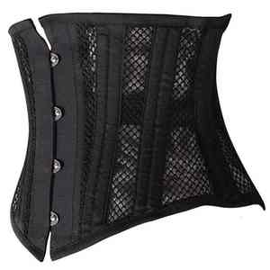Nouveau corset gothique en maille pour femme Corset sexy vintage à lacets avec panneaux transparents et structure désossée idéal pour la fête - Product Image 6