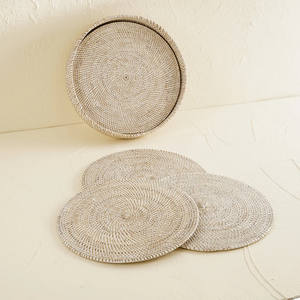 Cheapest Round Placemats with Holder White <b>Wash</b> Rattan / Wicker Placemat. 25cm, 30cm and 35cm - Product Image 1