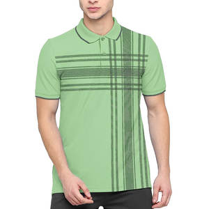 Polo de golf para hombre de 120 g/m² liso estilo occidental, transpirable, con botones florales, diseño de perlas, barato, para sublimación - Product Image 1