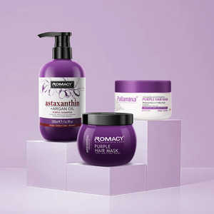 Champú Morado <span class=keywords><strong>para</strong></span> <span class=keywords><strong>el</strong></span> <span class=keywords><strong>Cabello</strong></span> con Queratina Romacy de 500 ml, Elimina los Tonos Amarillos, Naranjas y Cobrizos, Hidrata, Suaviza y Trata <span class=keywords><strong>el</strong></span> <span class=keywords><strong>Cabello</strong></span> - Product Image 1
