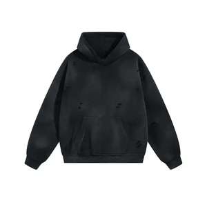 Sweat à capuche pour homme imprimé DTG personnalisé, poids lourd, 100% coton, séchage rapide, respirant, graphique, surdimensionné, délavé à l'acide, usé - Product Image 3