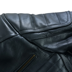 New Black Genuine Cowhide Leather Racing Motorbike Jacket CE-Certified Protections Adventuring Motorcycle Riding Jacket For Men - Product Image 4