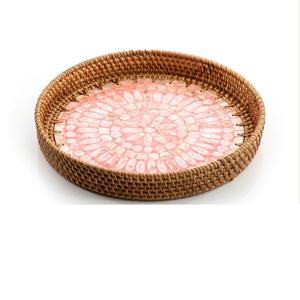 Bone Inlay Design Food Coffee Tea Serving Dishes House Hold <b>Decorative</b> Rattan <b>Trays</b> Good Quality <b>Decorative</b> <b>Tray</b> - Product Image 1