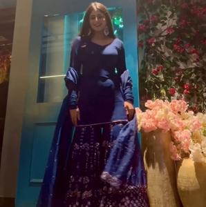 Latest Indian Embroidery Sharara Gharara Kurti <b>Set</b> Gorgeous Georgette Fabric Pakistani Designer Customizable Salwar Kameez - Product Image 1