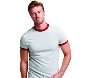 Logotipo personalizado Ringer Shirt Cuello redondo Contraste Trim Algodón Ringer Tee Estilo vintage Camiseta Unisex Fabricante de ropa al por mayor - Product Image 2