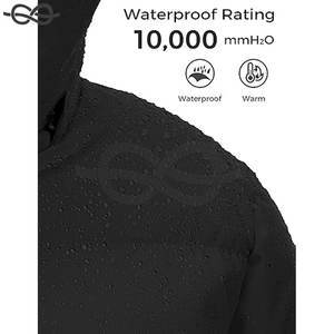 Veste d'hiver chaude pour hommes Manteau bouffant imperméable Parka matelassée coupe-vent avec capuche amovible Isolation thermique pour l'extérieur - Product Image 5