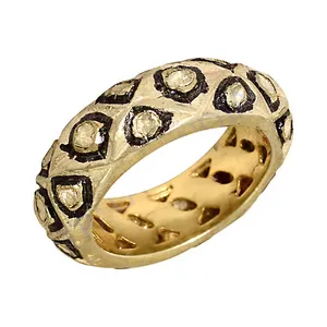 Anillo de Diamantes Chapado en Oro de 18K, Diseño Artístico y Exquisito, con Diamantes Naturales, para Mujer, Elegante, para Boda/Compromiso - Product Image 2