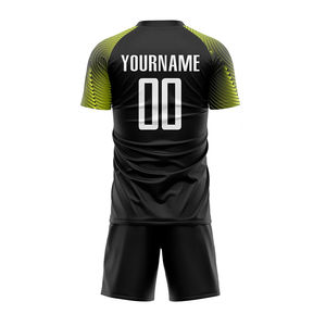 Conjunto de Uniforme de Fútbol Personalizado con Nombre de Equipo Estampado por Transferencia de Calor, Unisex, Camiseta de Fútbol de Manga Corta con Cuello en V, Transpirable - Product Image 2