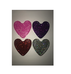 Top exigeant résine paillettes caboteur forme de coeur pour thé tasse à café caboteur en résine pour bureau bureau caboteur en résine pour Offre Spéciale - Product Image 2