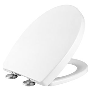 Asiento de Inodoro Universal Alargado Ovalado de PP con Cierre Suave y Control Remoto Manual, Accesorio de Baño de Plástico - Product Image 1