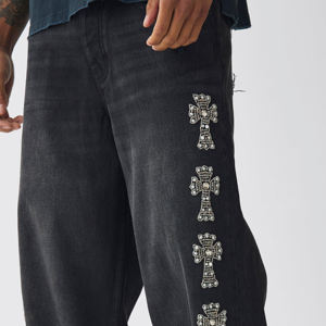 Pantalons en jean décontractés pour hommes, collection de couleurs noires, vente en gros, fabricant OEM - Product Image 6