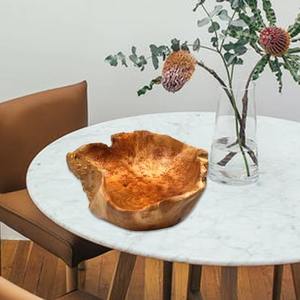 Bol décoratif en bois rustique plateau de pièce maîtresse fabriqué à la main pour la maison cuisine Table à manger finition naturelle pièce d'affichage d'accent - Product Image 6