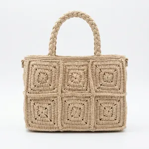 <b>Crochet</b> Evening Bag Bohemian <b>Handbag</b> Rope Handle Shoulder Purse Custom Color Gift Party Tote - Product Image 4
