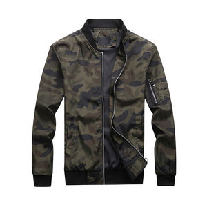 Chaqueta Bomber de manga larga para hombre 2025 a precio barato, cuello levantado, transpirable, sostenible, con logotipo personalizado, chaqueta Bomber para hombre - Product Image 1