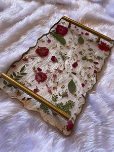 BON ÉLÉGANT PLATEAU DE SERVICE ÉPOXY EN RÉSINE PERSONNALISABLE Conception rectangulaire pour la maison Restaurant Hôtel Plateau en résine - Product Image 4