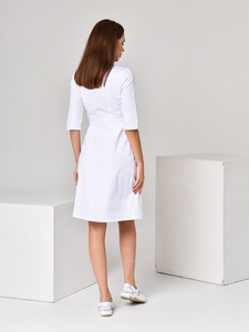 <b>White</b> Lab Coat With Double <b>Underskirt</b> Hospital Uniforms <b>White</b> Doctors Uniform Sets Uniform for Women - Product Image 6
