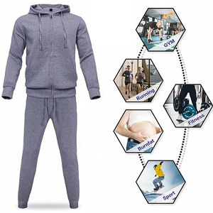 Chándal, 100% algodón Hombres Deporte al aire libre Gimnasio Fitness Conjunto de dos piezas Entrenamiento Jogging Sudaderas con capucha con pantalones Ropa deportiva Chándal - Product Image 3