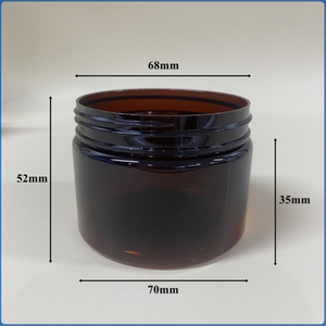 Pot PET pour emballage alimentaire et cosmétique 100ml - 68mm - 19g Pot en plastique brun avec bouchon à vis robuste produit en série - Product Image 1