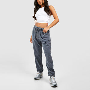 Joggers pour femmes en coton respirant, lavage à l'acide, style streetwear d'hiver, faible MOQ, logo personnalisé, imperméable, écologique - Product Image 3