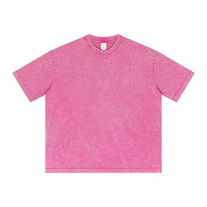 Venta al por mayor personalizado pesado hombres ácido lavado Vintage Camiseta 100% algodón gota hombro en blanco de gran tamaño estilo de la calle - Product Image 4