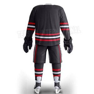 Uniformes de hockey sur glace personnalisés pour hommes avec logo imprimé personnalisé Ensembles 100% polyester pour adultes à impression numérique - Product Image 4