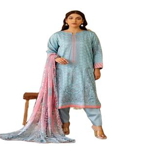 Elegante vestido de verano estampado 2024 para mujer algodón/césped estilo Salwar Kameez ropa india y paquistaní - Product Image 1