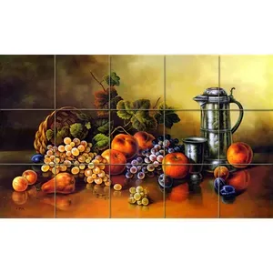 Carrelage de dosseret de bain en céramique 30X18 de Corrado Pila avec pomme et raisin #1202 - Product Image 1