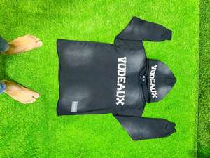 Sweat-shirt à capuche pour hommes avec patchs personnalisés lourds brodés délavés à l'acide Vintage - Product Image 5