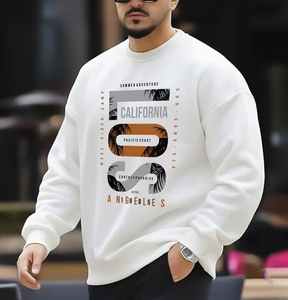 Sweat-shirt à col rond surdimensionné multicolores avec logo personnalisé, sweat-shirt en molleton de coton lourd 400 g/m² pour homme, fabrication OEM - Product Image 3