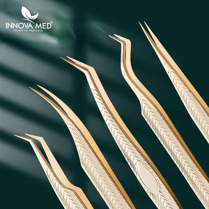 INNOVAMED INSTRUMENTS Meilleure vente pince à cils de qualité supérieure doré Logo personnalisé imprimé pointu personnalisable Service OEM - Product Image 2