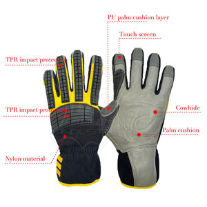 ถุงมือป้องกันแรงกระแทกสูง ป้องกันการกระแทก TPR ถุงมือทำงานอุตสาหกรรม แบบกำหนดเองได้ - Product Image 5