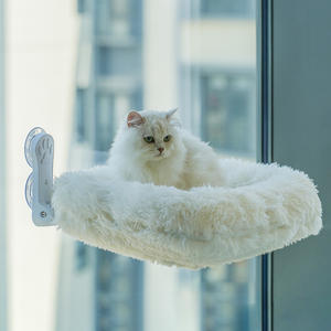 Luxus Plüsch Katze Hängematte Katzen fenster Barsch Flauschiges Katzen bett mit Saugnäpfen Komfortable Katzen liege Weiche Fenster Hängematte - Product Image 5
