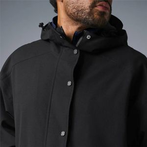 Veste de pluie longue à capuche pour hommes-Manteau léger imperméable et coupe-vent avec design sur toute la longueur, parfait pour les activités de plein air - Product Image 4
