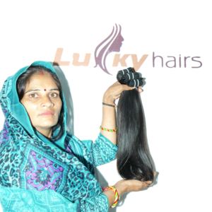 Vente en gros d'extensions de cheveux Remy indiens à vague droite 100% soyeuse cuticule brute noire alignée sans traitement chimique - Product Image 5