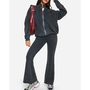 Pantalons de survêtement droits vintage de haute qualité Logo imprimé personnalisé Style décontracté peigné Service d'été pour femmes OEM - Product Image 3