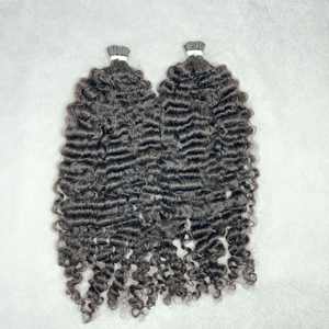 2024 Venta Flash Cabello humano vietnamita de alta calidad Puntas de queratina rizadas sedosas Color natural Extensiones de cabello ITip - Product Image 2